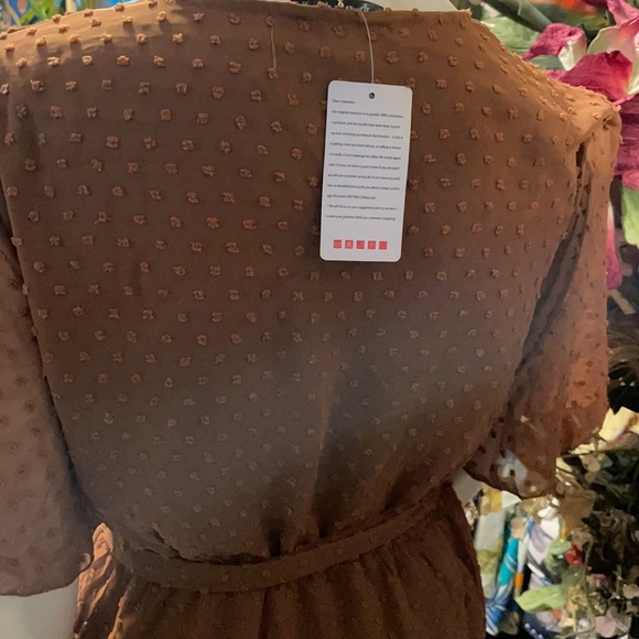 BROWN RUFFLE DRESS - Picture 3 of 5